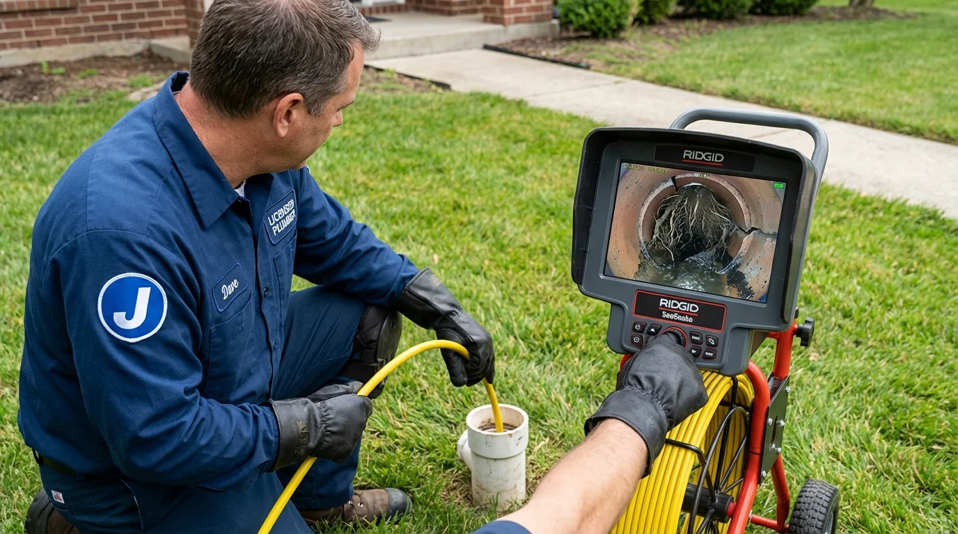 Sewer camera inspection being performed by Johns Plumbing LLC in Dakota City